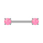 2pcs 14G Pink Opal Nipple Barbell Ring Claw Nipple Piercing