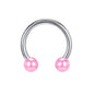 2pcs 14G Pearl Nipple Barbell Ring Horse Shoe Nipple Piercing