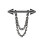 2pcs 14G Dangle Chain Nipple Barbell Ring Spike Nipple Piercing