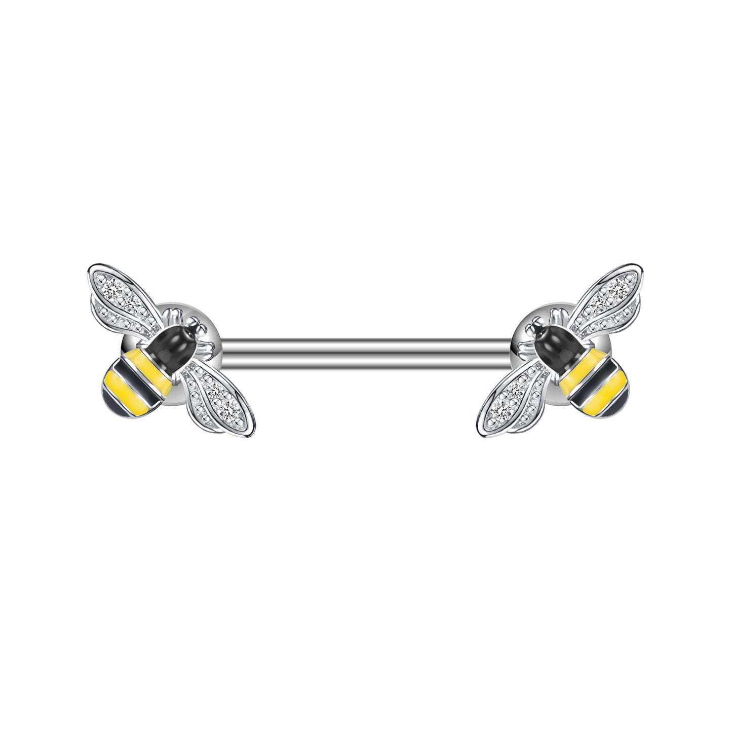 2pcs 14G Bee Nipple Barbell Ring Cute Nipple Piercing