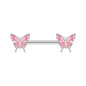 2pcs 14G Butterfly Nipple Barbell Ring Cute Nipple Piercing