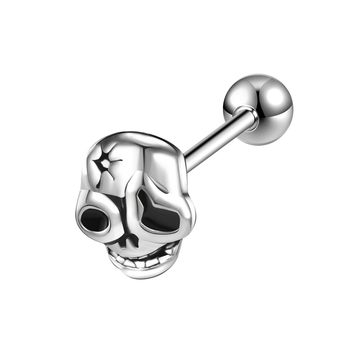 14G Skull Tongue Rings Ball Tongue Piercing Barbell