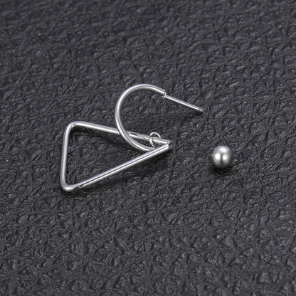 Stainless Steel Stud Earrings Dangling Triangle Earring