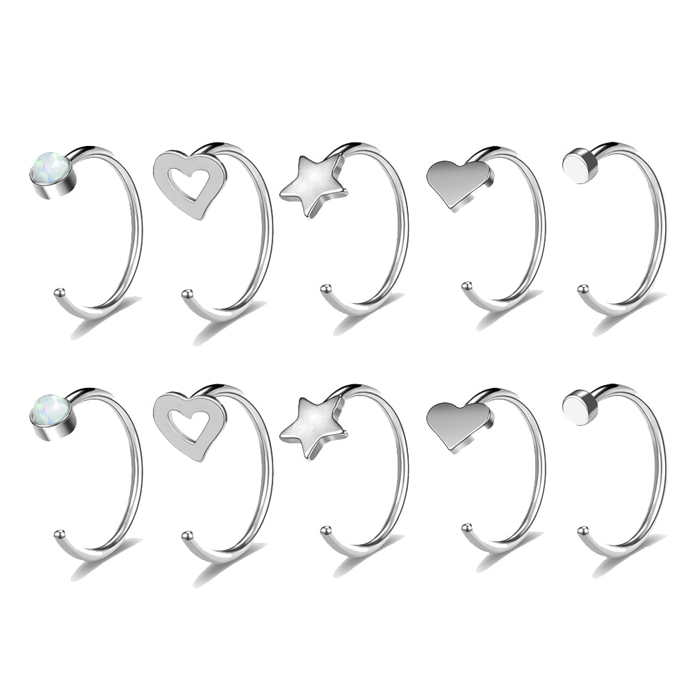 20g-c-shape-heart-nostril-piercing-star-opal-cartilage-helix-piercing-economic-set