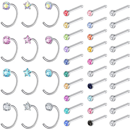 42-Pcs-Set-Star-Round-Crystal-Nose-Rings-Nose-Bone-Piercing-Economic-Set