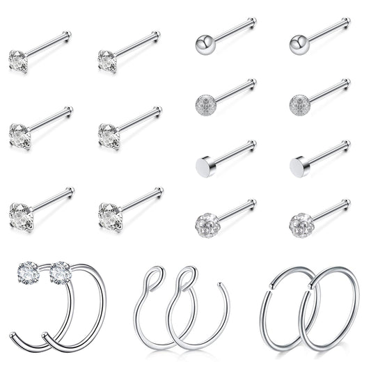 20pcs-set-20g-nose-bone-stud-hoop-nose-rings-cz-nose-piercing