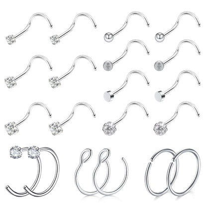 20pcs-set-20g-nose-corkscrew-stud-hoop-nose-rings-cz-nose-piercing