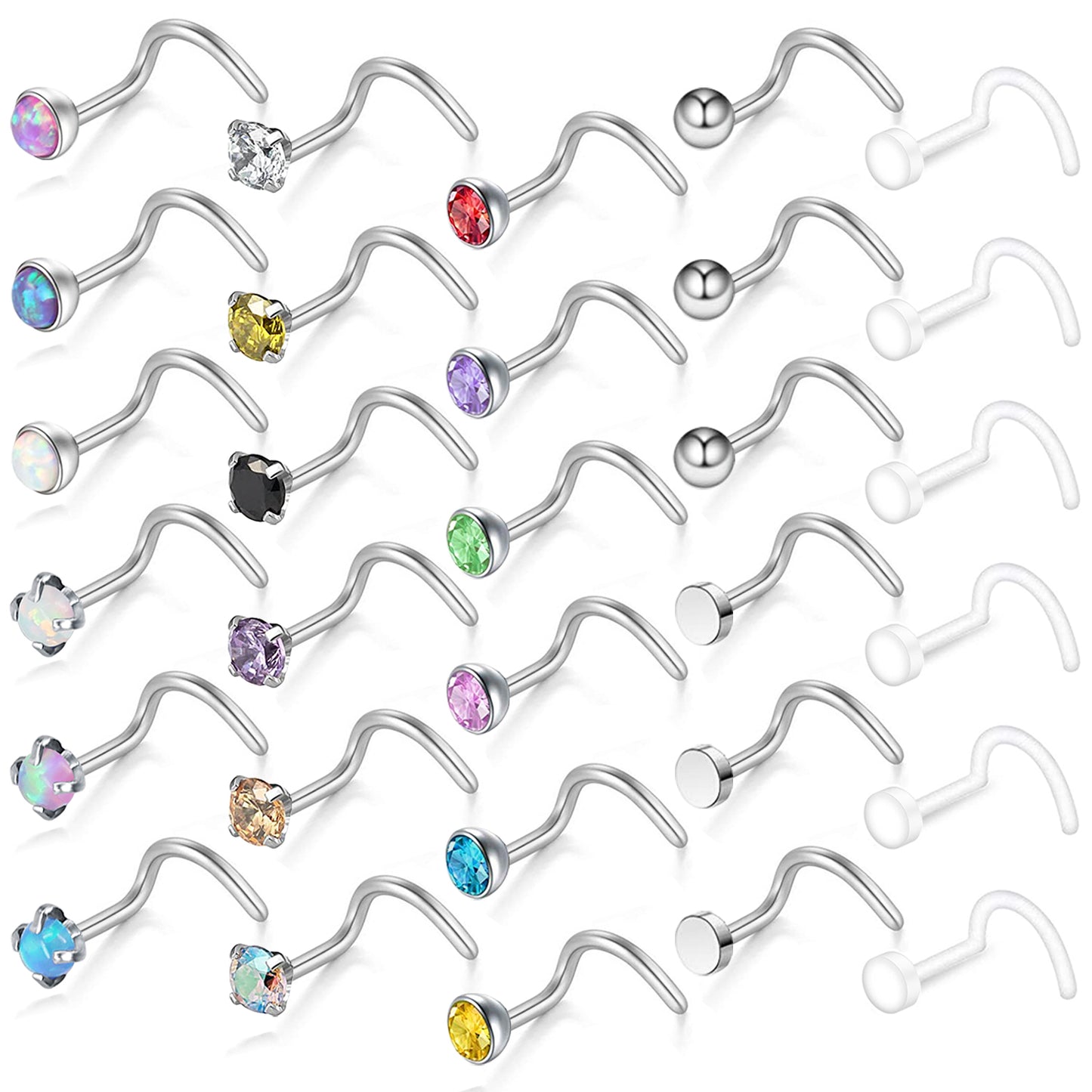 30-Pcs-Set-Natural-Opal-Stone-Nose-Rings-Clear-Bioflex-Nose-Screw-Piercing-Economic-Set