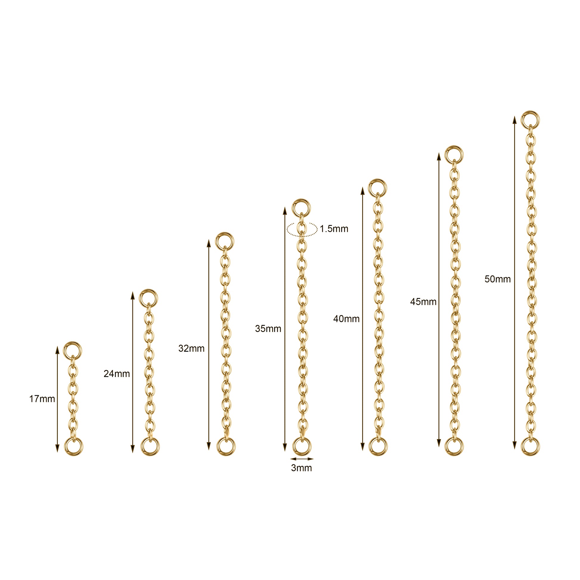 7pcs-set-stainless-steel-gold-nose-stud-chain-economic-set