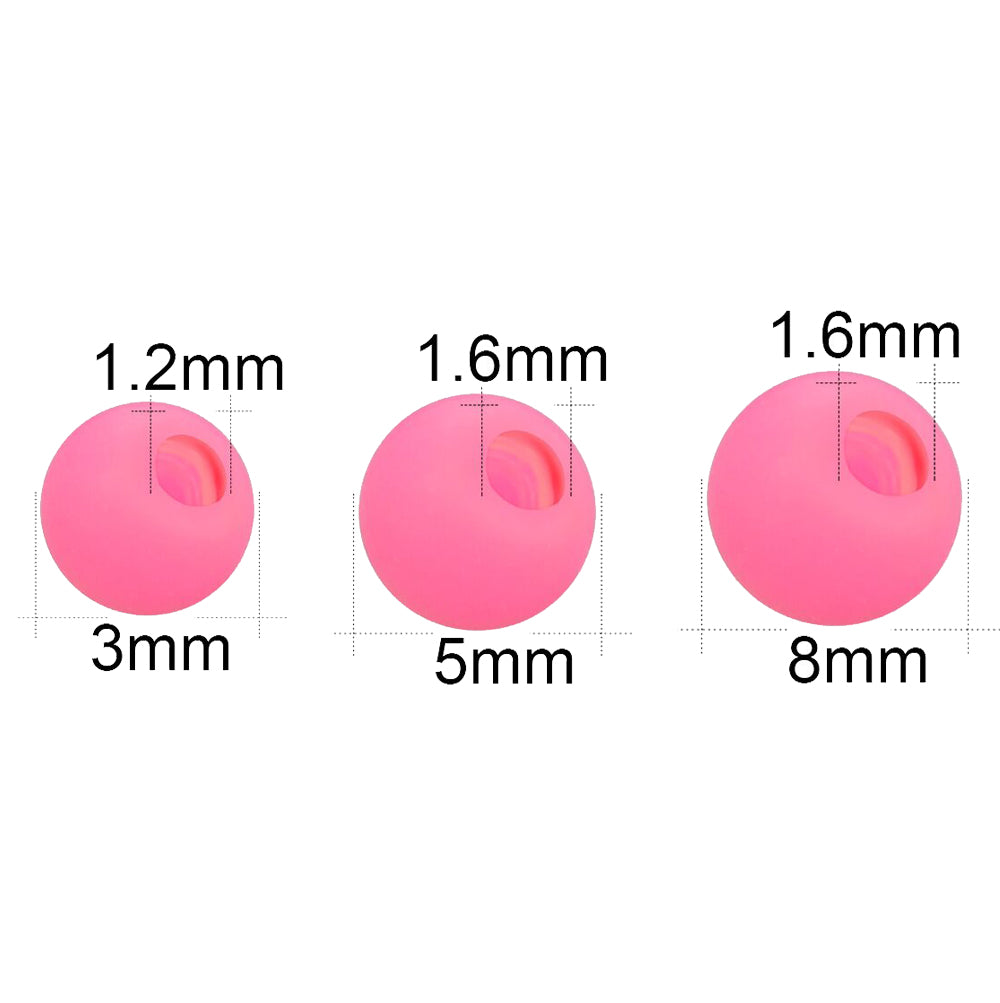 ZS 6pcs Piercing Barbell Parts 14G/16G Rubber Replacement Balls