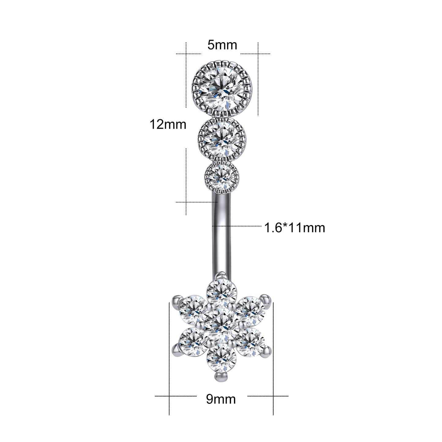 Snowflake-with-Zirconia-Inlay-Belly-Button-Rings