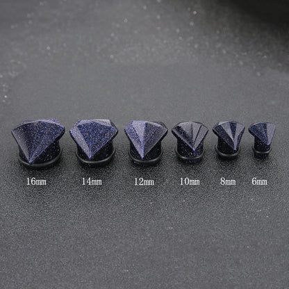 Diamond-Shape-Organic-Stone-Ear-Gauges-Flesh-Tunnel-and-Plug-Single-Flare-Ear-Stretcher-Expander