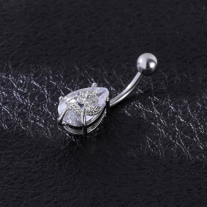 14g Teardrop Crystal Belly Button Piercing Summer Belly Bars Navel Ring