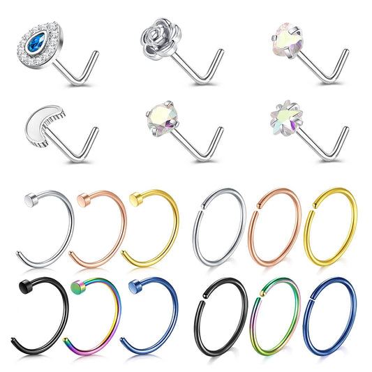 16pcs-set-20g-l-shaped-nose-stud-hoop-nose-rings-cz-moon-flower-nose-piercing-set