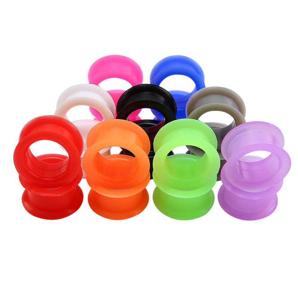 3-25mm Candy Silicone Ear Tunnels Flexible Ear Gauges Ear Flesh Stretcher Expander